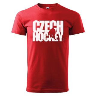 Tričko CZECH HOCKEY – pánské, červené Velikost: L, Barva: Červená