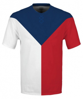Tričko CZECH HOCKEY vlajka – dámské, bílé bez znaku Velikost: L, Barva: Trikolora