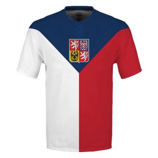 Tričko CZECH HOCKEY vlajka – dámské, bílé Velikost: L, Barva: Trikolora