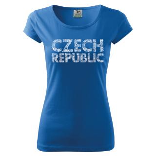 Tričko CZECH REPUBLIC – dámské, azurové Velikost: L, Barva: Azurová