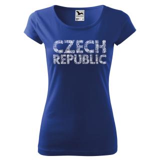 Tričko CZECH REPUBLIC – dámské, modré Velikost: L, Barva: Modrá