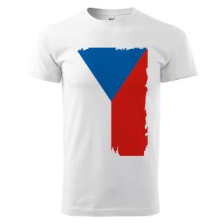 Tričko s českou vlajkou – pánské, bílé Velikost: S, Barva: Bílá