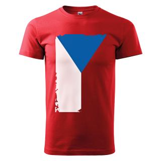 Tričko s českou vlajkou – pánské, červené Velikost: M, Barva: Červená