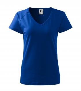 VÝPRODEJ - tričko dámské modré V Velikost: L, Barva: Modrá