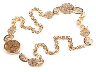 Kovový náhrdelník s filigrány zlatý (220260-2)
