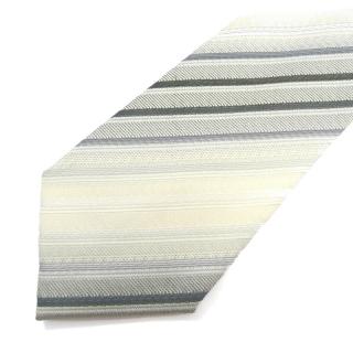 Pánská kravata béžová s proužky (J026)