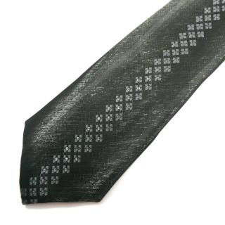 Pánská kravata černá s proužkem (J133)