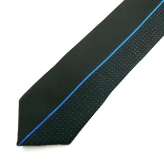 Pánská kravata černá s proužkem (J137)