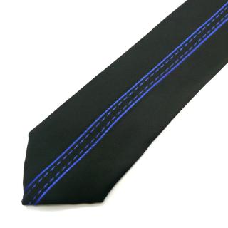 Pánská kravata černá s proužkem (J138)