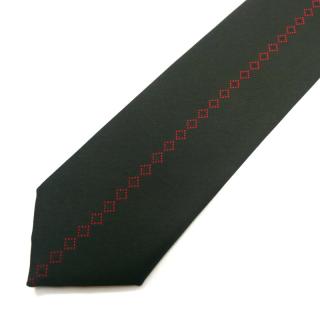 Pánská kravata černá s proužkem (J140)