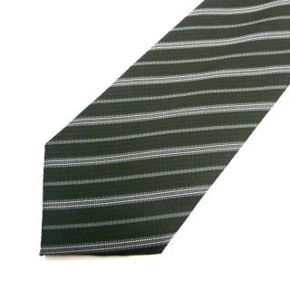 Pánská kravata černá s proužky (J004)