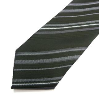 Pánská kravata černá s proužky (J010)