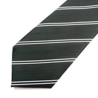 Pánská kravata černá s proužky (J012)