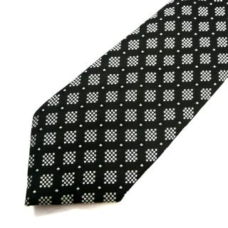 Pánská kravata černá se vzorkem (J007)