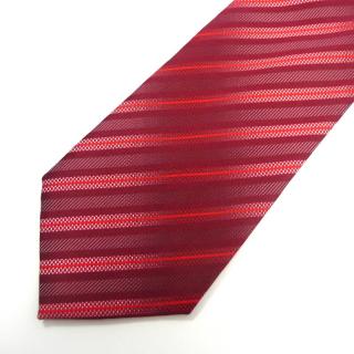Pánská kravata červená s proužky (J002)
