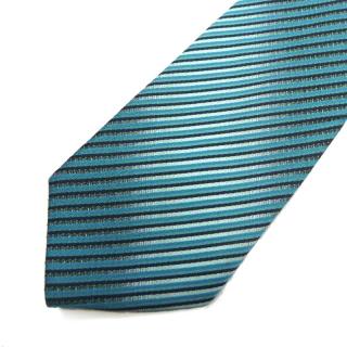 Pánská kravata modrozelená s proužky (J020)