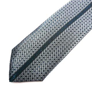Pánská kravata šedá s proužkem (J116)
