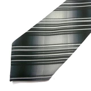 Pánská kravata šedá s proužky (J013)