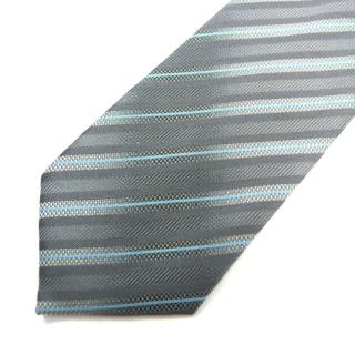 Pánská kravata šedá s proužky (J016)