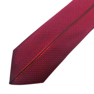Pánská kravata tmavě červená s proužkem (J110)