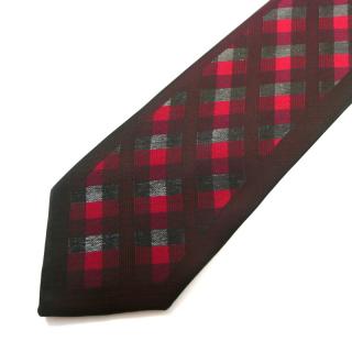 Pánská kravata tmavě červená se vzorkem (J112)