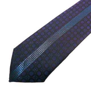 Pánská kravata tmavě modrá s proužkem (J128)