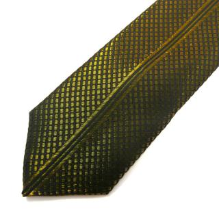 Pánská kravata zlatá s proužkem (J107)