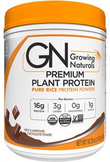 GROWING NATURALS Rice Protein Isolate RAW Powder Chocolate Power Balení: 476g, Příchuť: Čokoláda