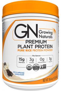 GROWING NATURALS Rice Protein Isolate RAW Powder Vanilla Blast Balení: 465g, Příchuť: Vanilka