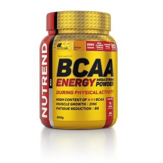 Nutrend BCAA ENERGY MEGA STRONG POWDER Balení: 500g, Příchuť: Pomeranč