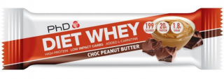 PhD Nutrition Diet Whey High Protein Bar Balení: 65g, Příchuť: Čokoláda/arašídové máslo