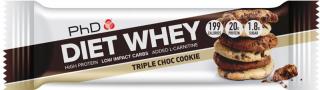 PhD Nutrition Diet Whey High Protein Bar Balení: 65g, Příchuť: triple chocolate cookie