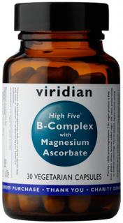 Viridian Nutrition High Five B Complex with Magnesium Ascorbate 90 kapslí