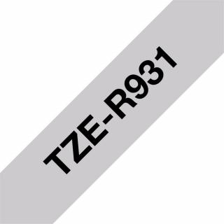 Brother TZE-R931 černá na stříbrné, 12 mm, textilní páska