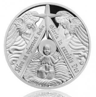 Stříbrná medaile Ježíšek v jesličkách