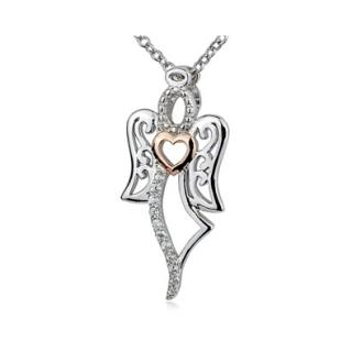 Stříbrný náhrdelník - andílek se zirkony
