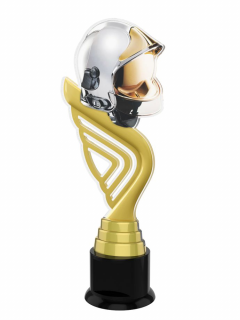 Barevná akrylátová trofej s hasičskou helmou Výška: 29 cm
