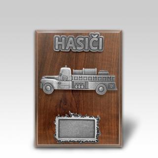 Dřevěná plaketa hasičské auto odltimer 20x15cm Barva motivu: Starostříbro