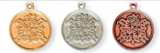 Hasičská medaile 40mm se znakem SH ČMS a štítkem a závěsným uchem Barva motivu: Starozlato
