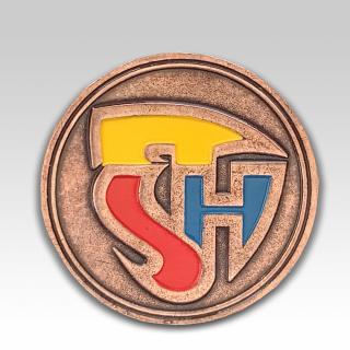 Hasičská medaile SDH barvená Barva motivu: Starobronz