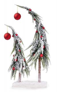 2 zasněžené vánoční stromky na stojanu, 40 cm