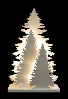 35 cm tři svítící stromky, s 15 LED žárovičkami