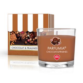 55 ml votivní sójová eko-svíce, čokoláda a pralinky, CHOCOLAT & PRALINES, PARFUMIA®