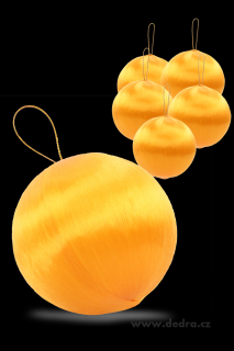 6 ks saténové koule, oranžové
