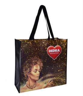 Citybag DEDRA textilní taška GOLD, s lesklou laminací
