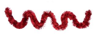 Rubínově červený široký řetěz na vánoční dekorace, 200 cm