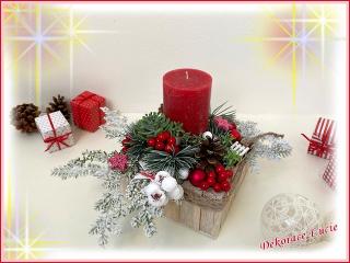 Vánoční aranžmá Krásné Vánoce červené