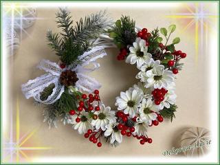 Věnec vánoční bílé chryzantémy
