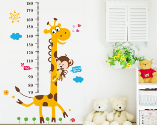 Samolepící dekorace dětský metr Žirafa (samolepka na zeď)