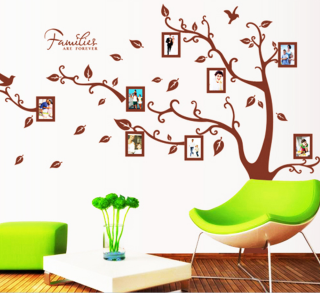 Samolepící dekorace Strom života 216x160cm hnědý (samolepka na zeď)